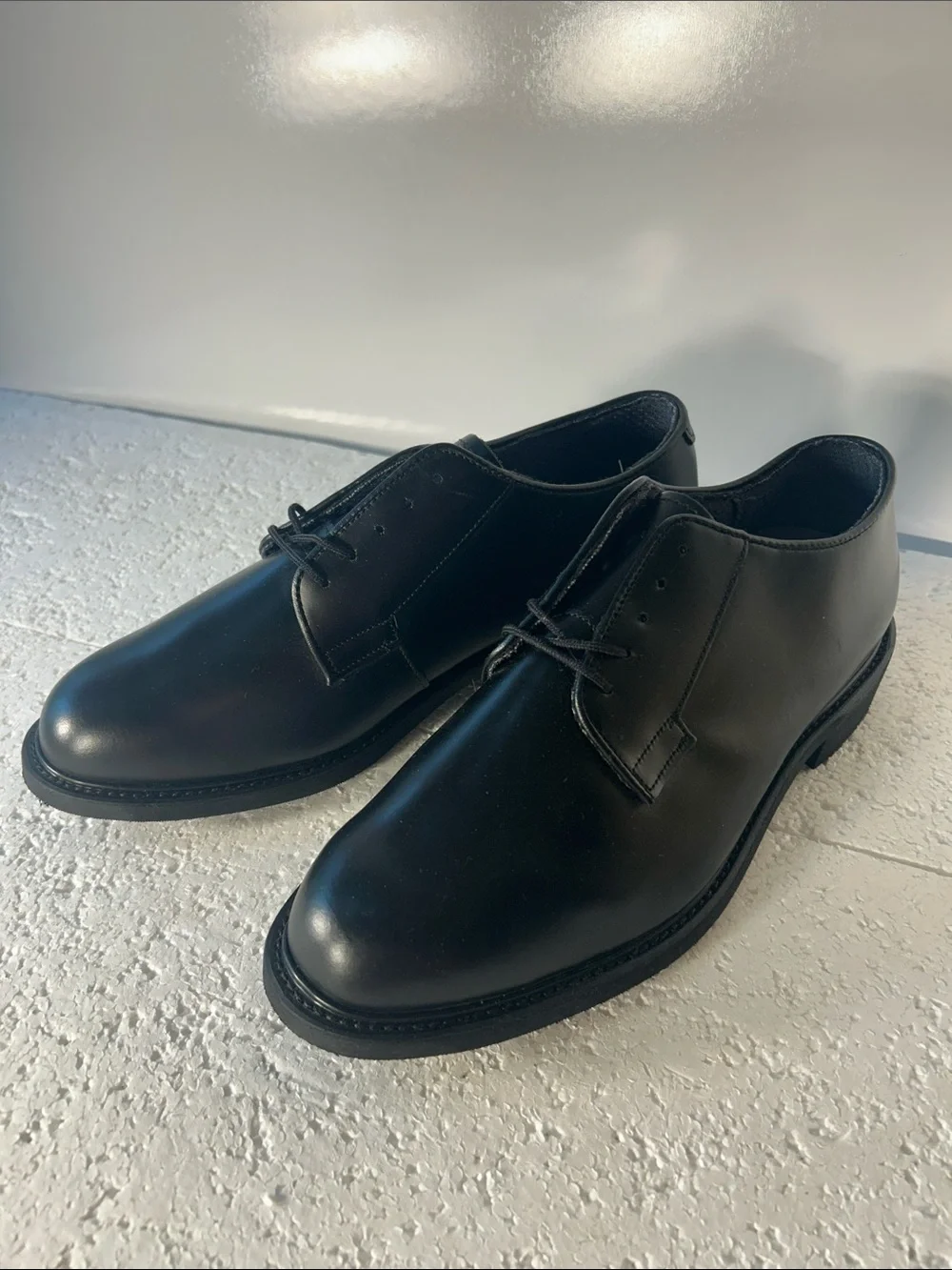 Bates NWOT SZ9.5 Black Leather Sentry High Shine Oxfords Career Military Police